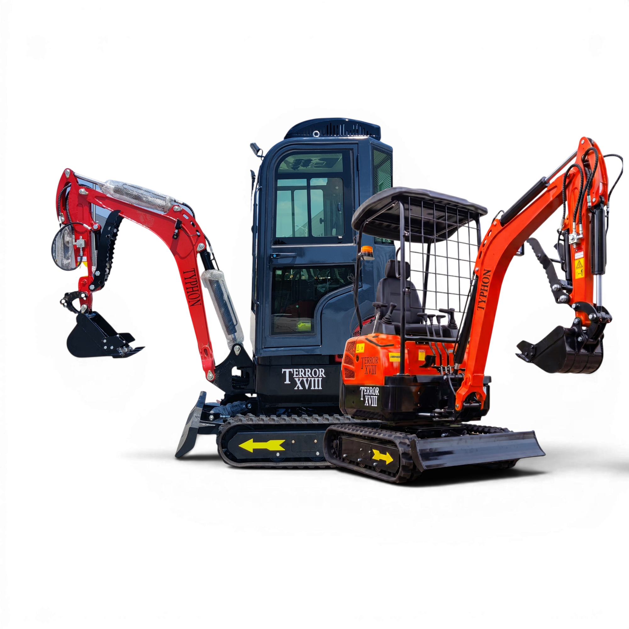 Red TYPHON TERROR XVIII mini excavator